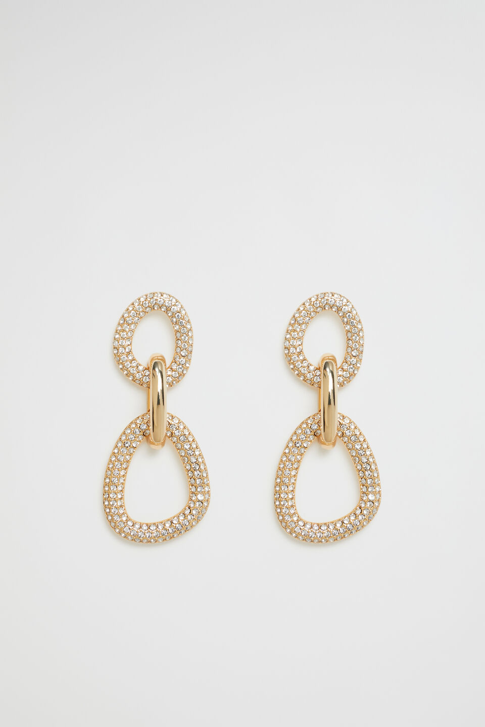 Crystal Link Earring  Gold