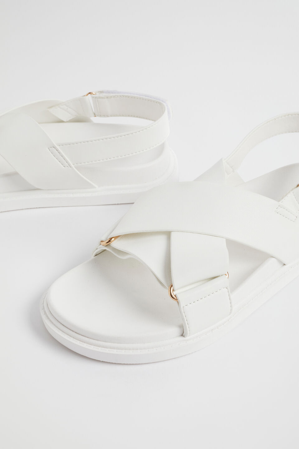 Crossover Moulded Footbed Sandal  White