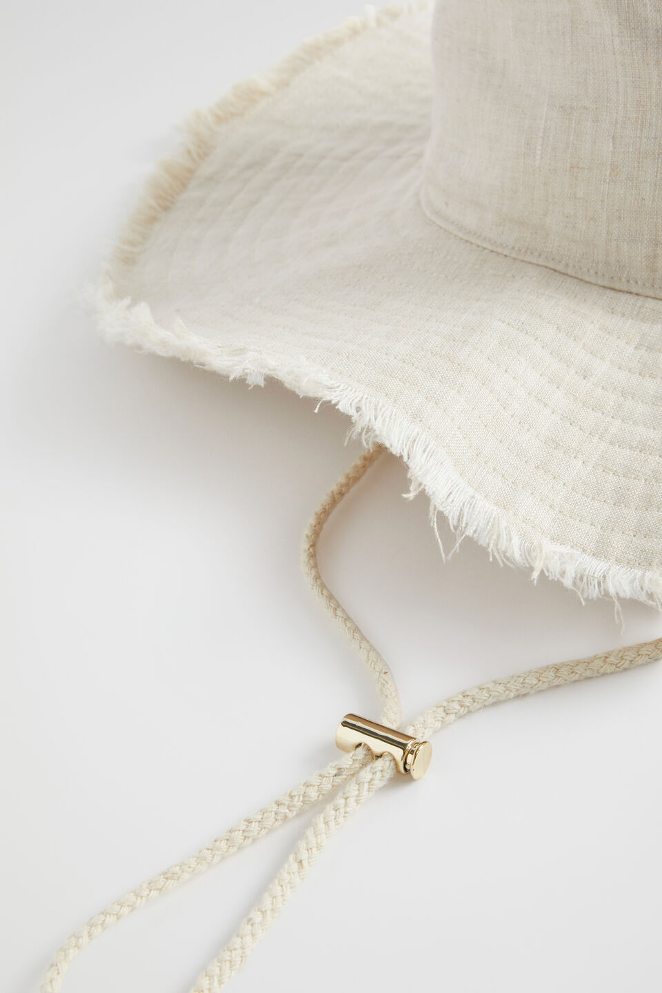 Relaxed Fabric Bucket Hat  Natural