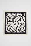Leaf Print Square Scarf  Mono Palm  hi-res