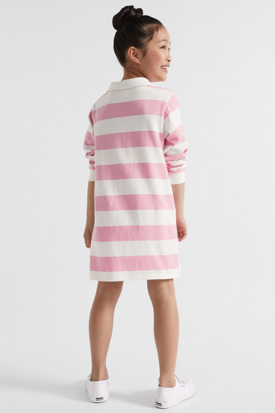 Core Rugby Dress  Candy Pink Stripe