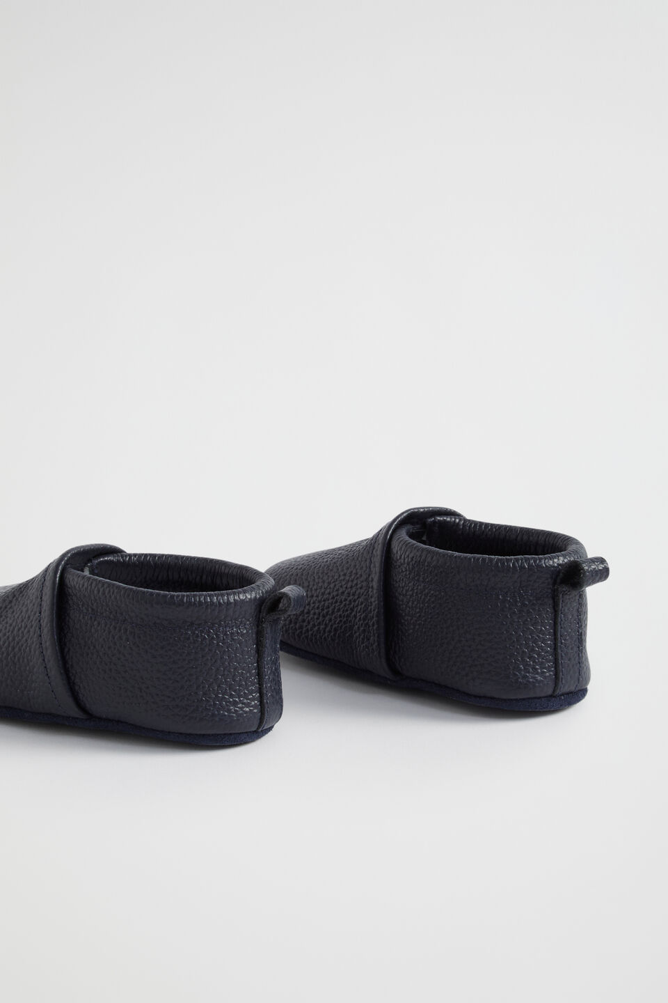 Elasticated Leather Moccasin  Navy
