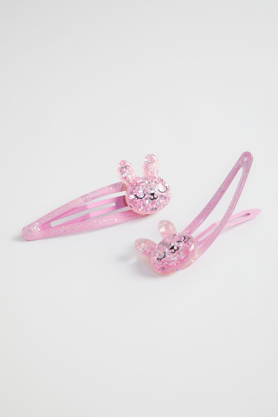 Glitter Acrylic Bunny Snaps  Candy Pink