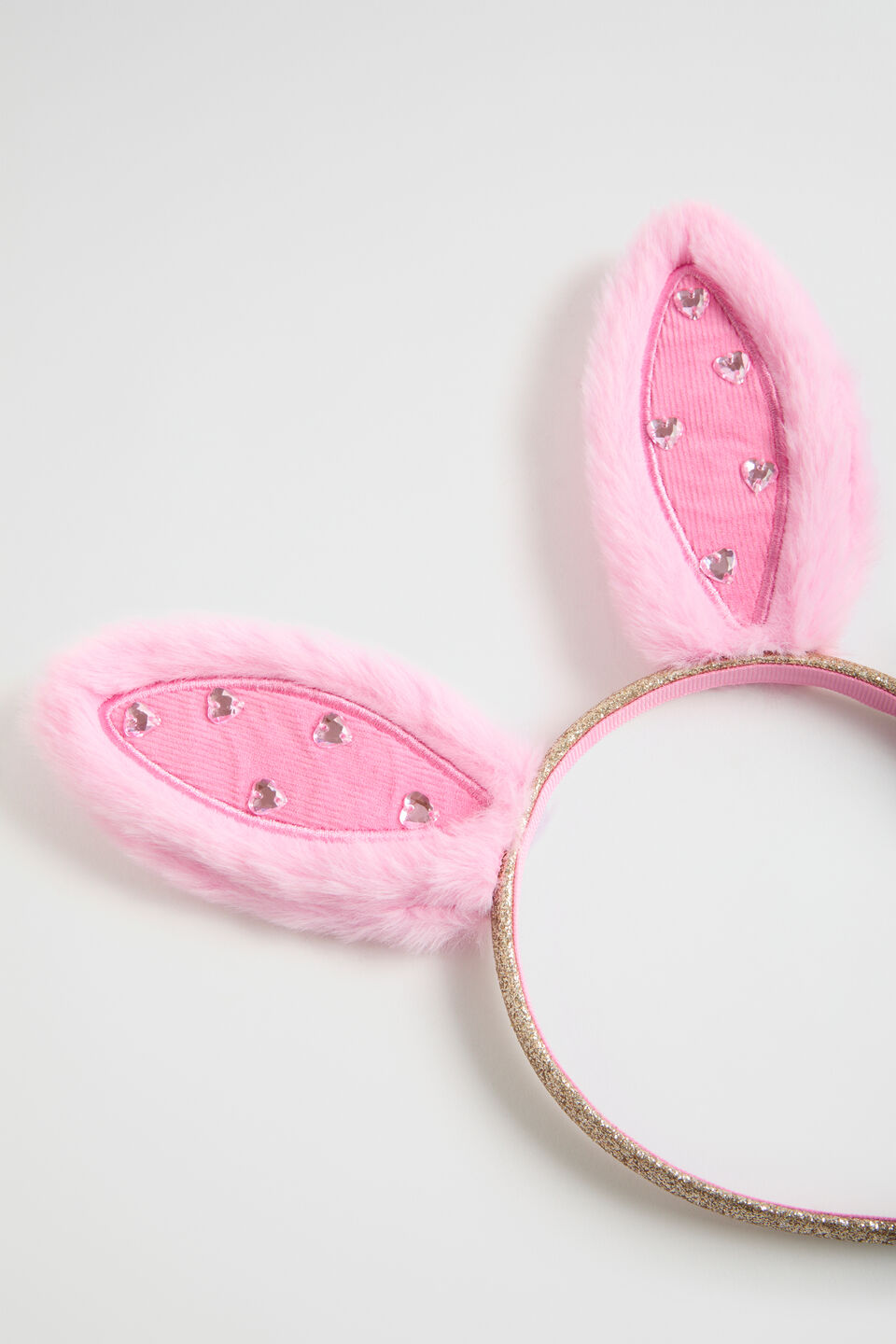 Faux Fur Gem Bunny Headband  Candy Pink