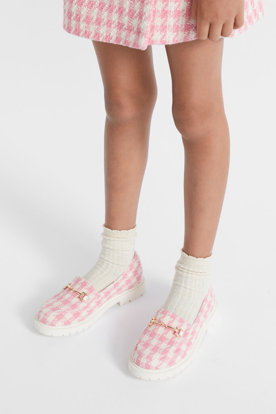 Houndstooth Loafer  Peach