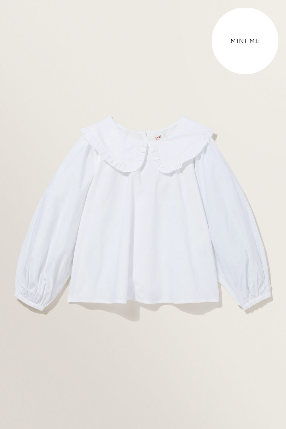 Mini Me Vintage Collar Shirt  Whisper White