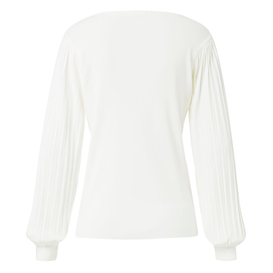 Pleated Crepe Knit Top  4