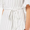 Stripe Ruffle Wrap Dress    hi-res