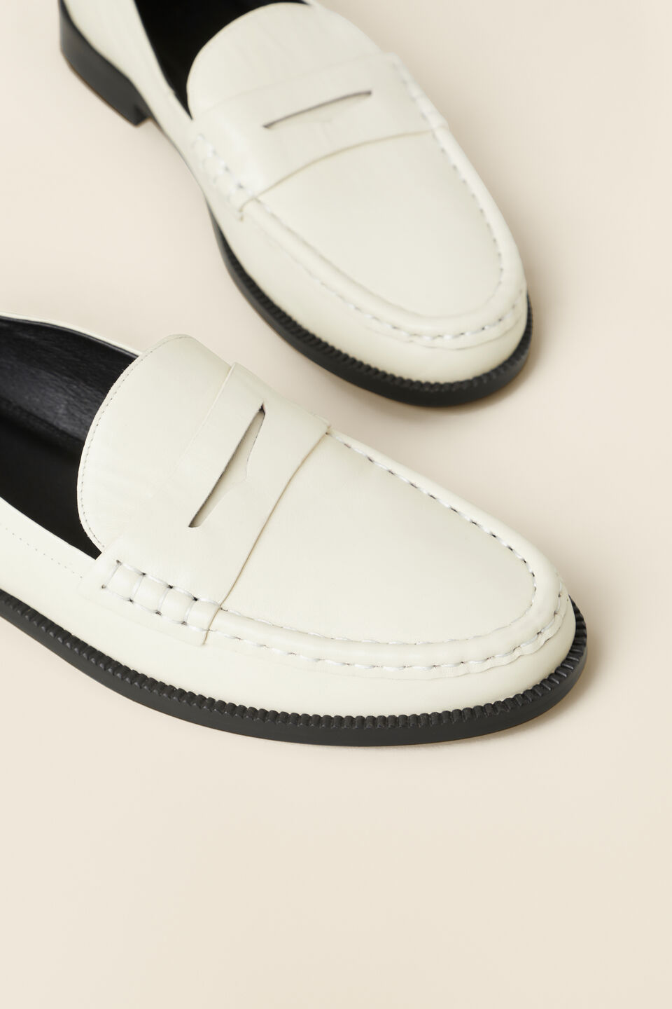 Kendall Leather Penny Loafer  French Vanilla