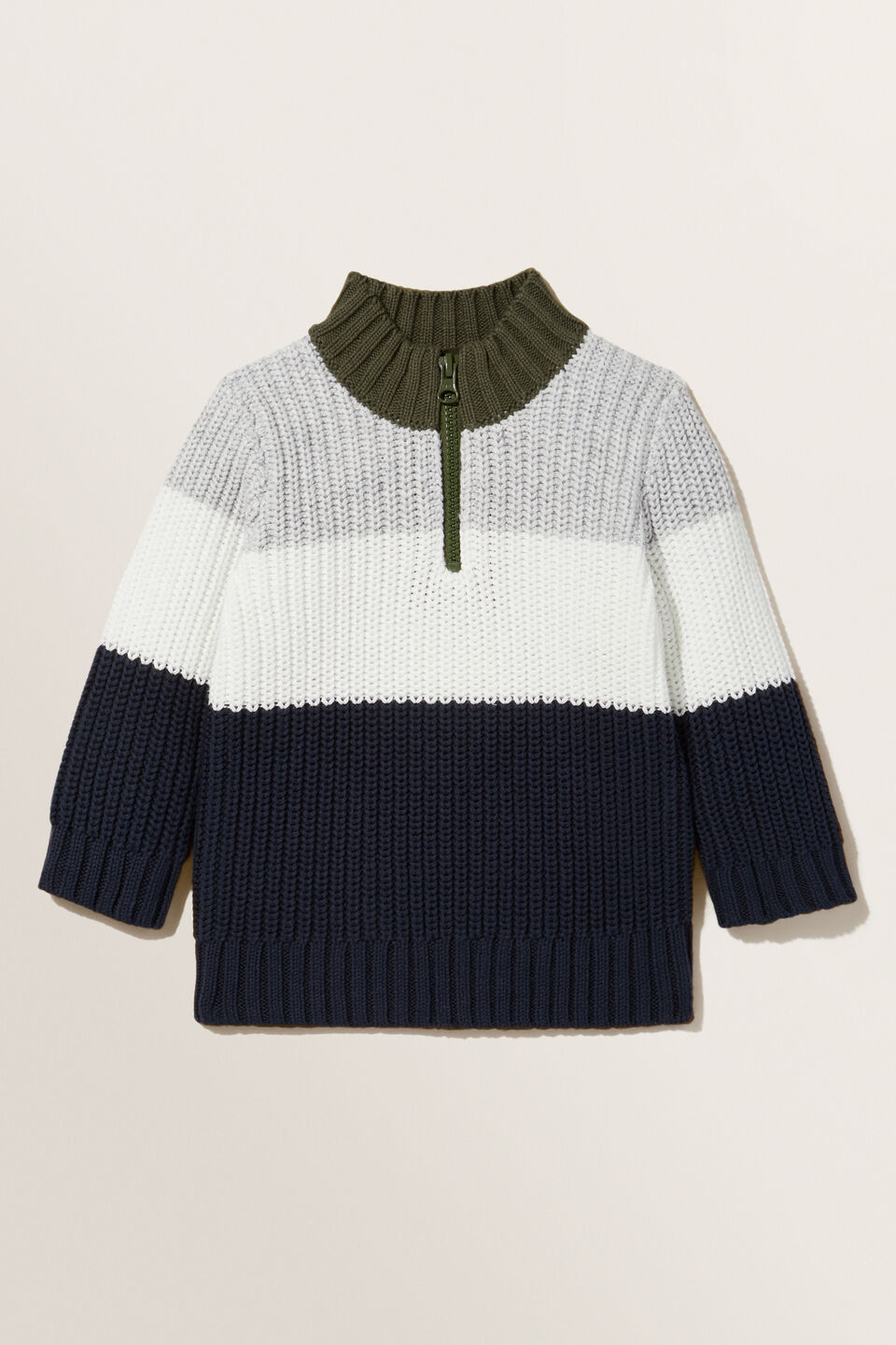 Half Zip Knit Sweater  Multi