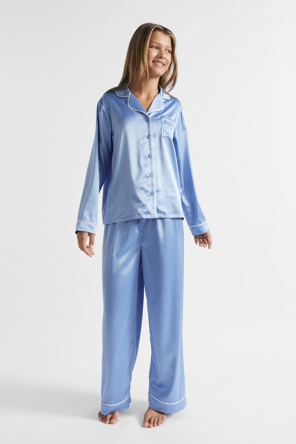 Satin Pyjama  Silk Blue