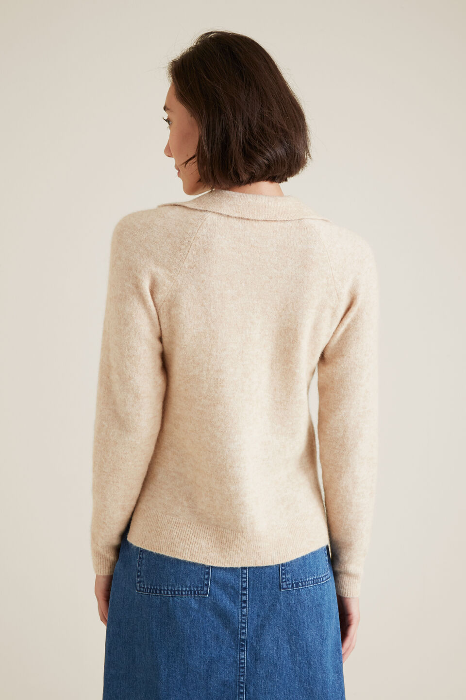 Polo Neck Knit Sweater  