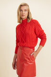 Crop Cable Sweater  Candy Red  hi-res