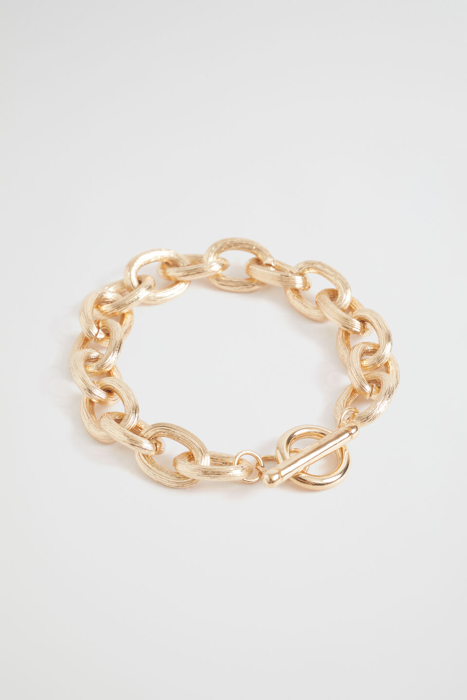 Textured Link Bracelet  Gold