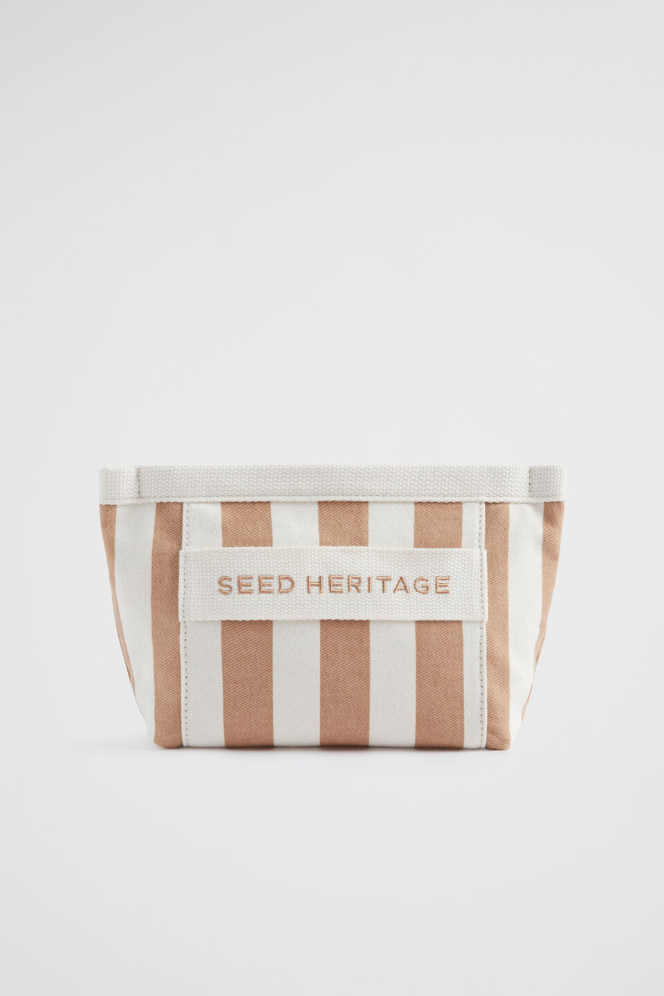 Small Logo Stripe Make Up Bag  Barley