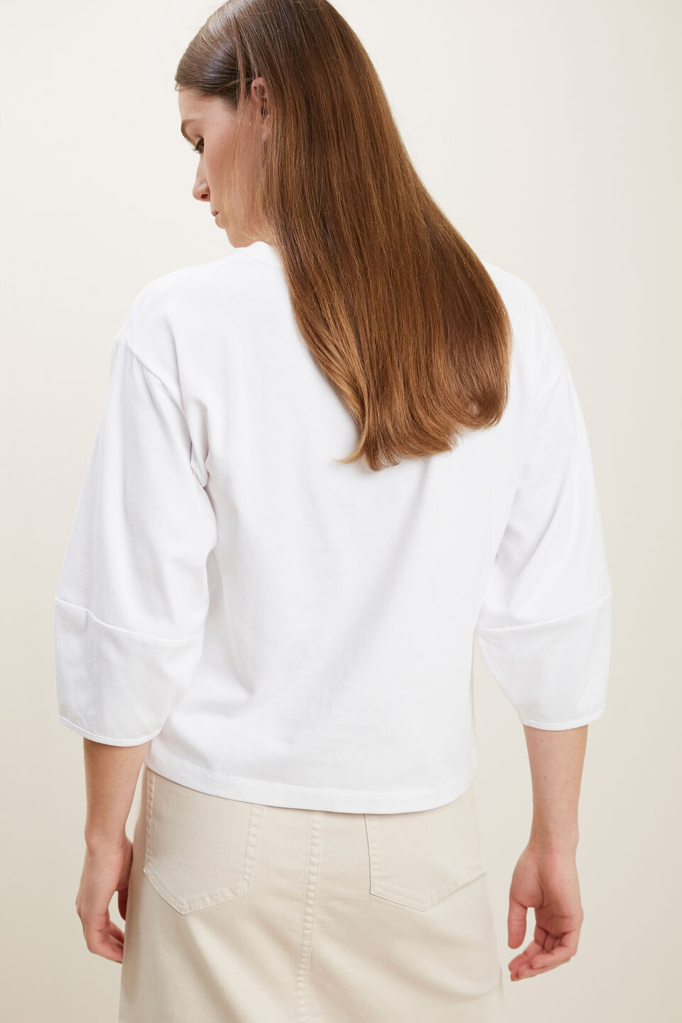 Blouson Sleeve Top  Whisper White