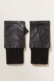 Leather Fingerless Gloves  Black  hi-res