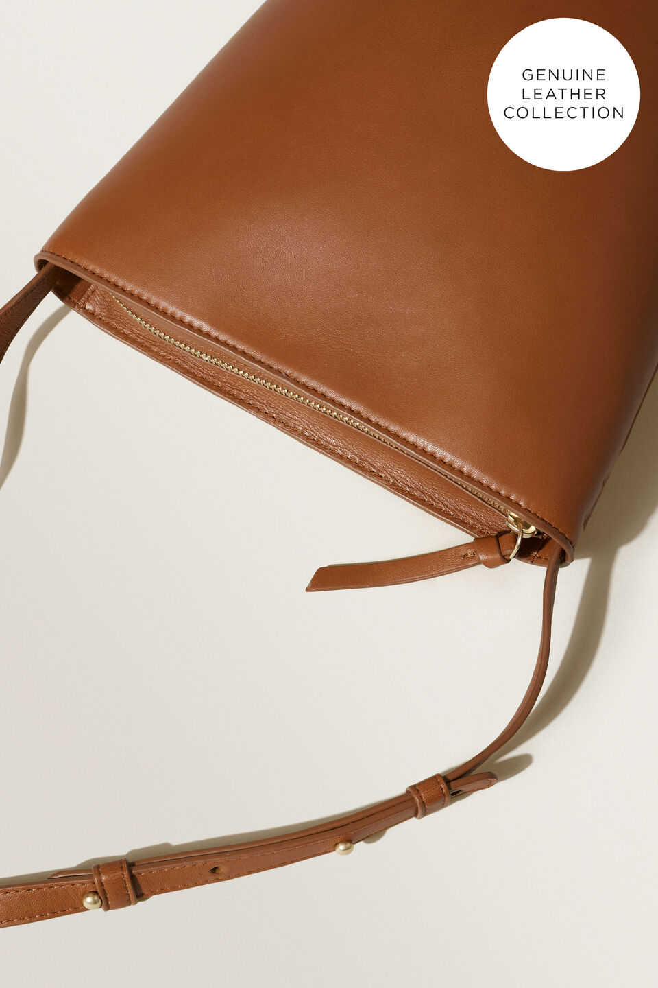 Leather Bucket Bag  Tan