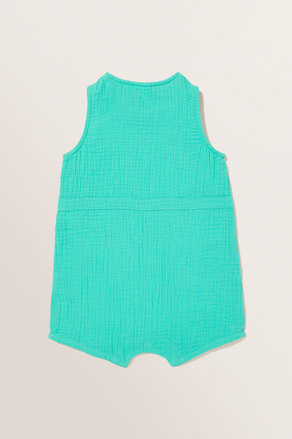 Cheesecloth Pocket Romper  Emerald Green