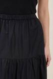 Poplin Tiered Skirt  Black  hi-res