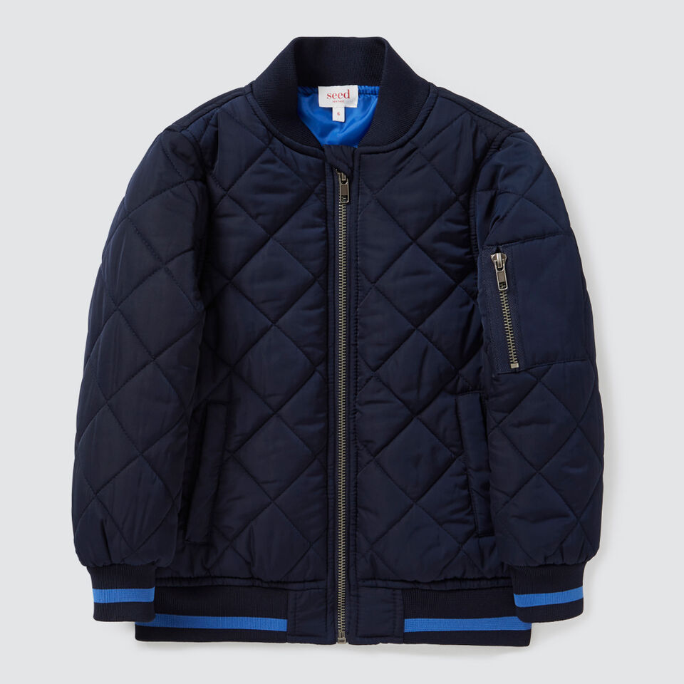 Quilted Bomber Jacket  