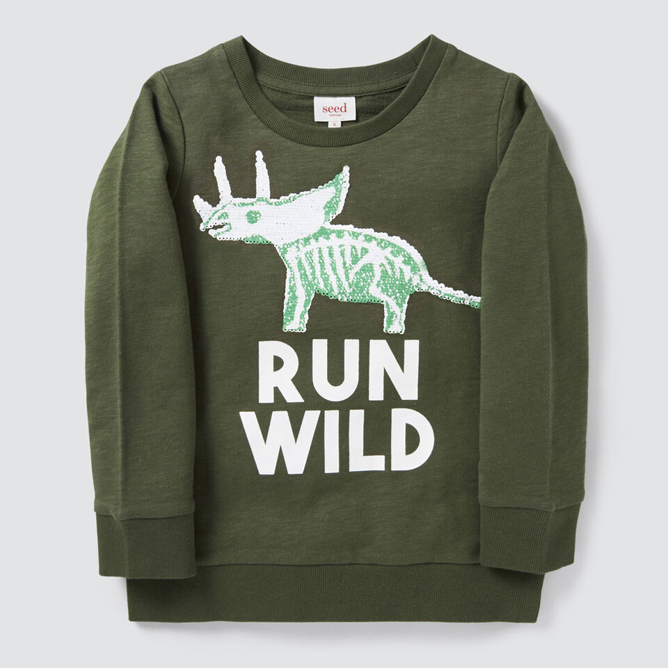 Dino Flip Sequin Sweater  