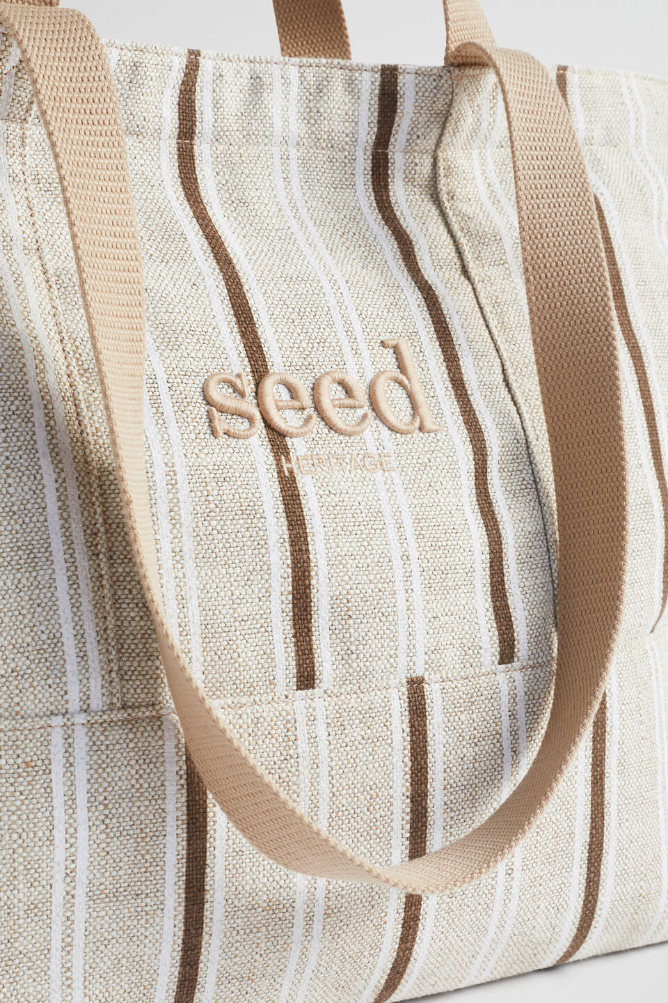 Seed Overnight Bag  Pecan Brown Stripe