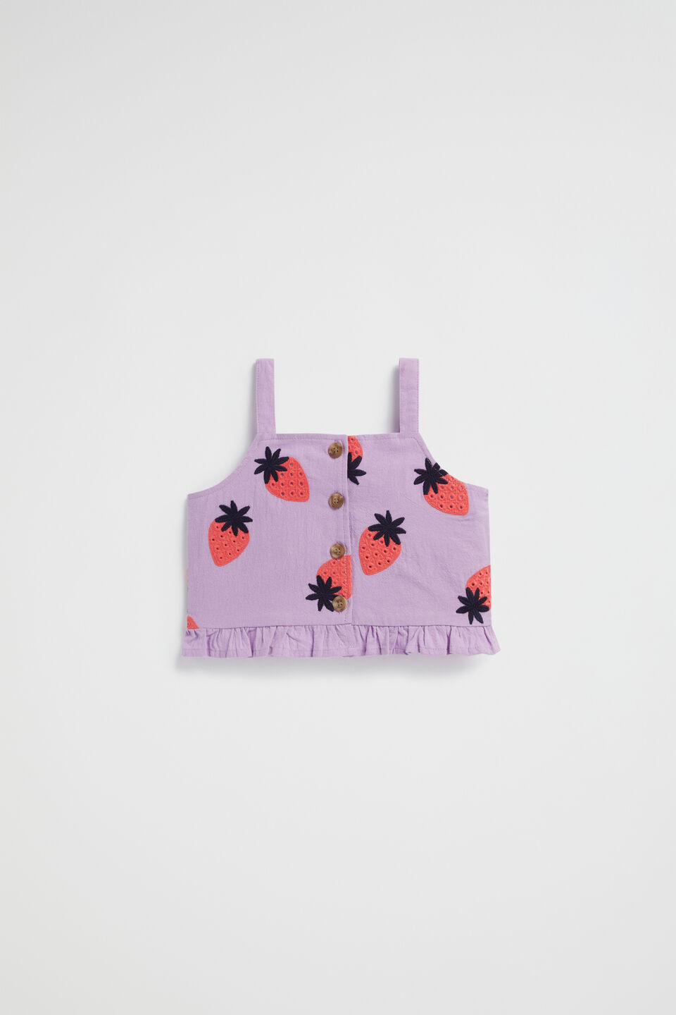 Strawberry Embroidered Top  Lilac