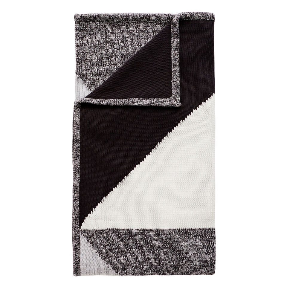 Colour Block Knit Blanket  
