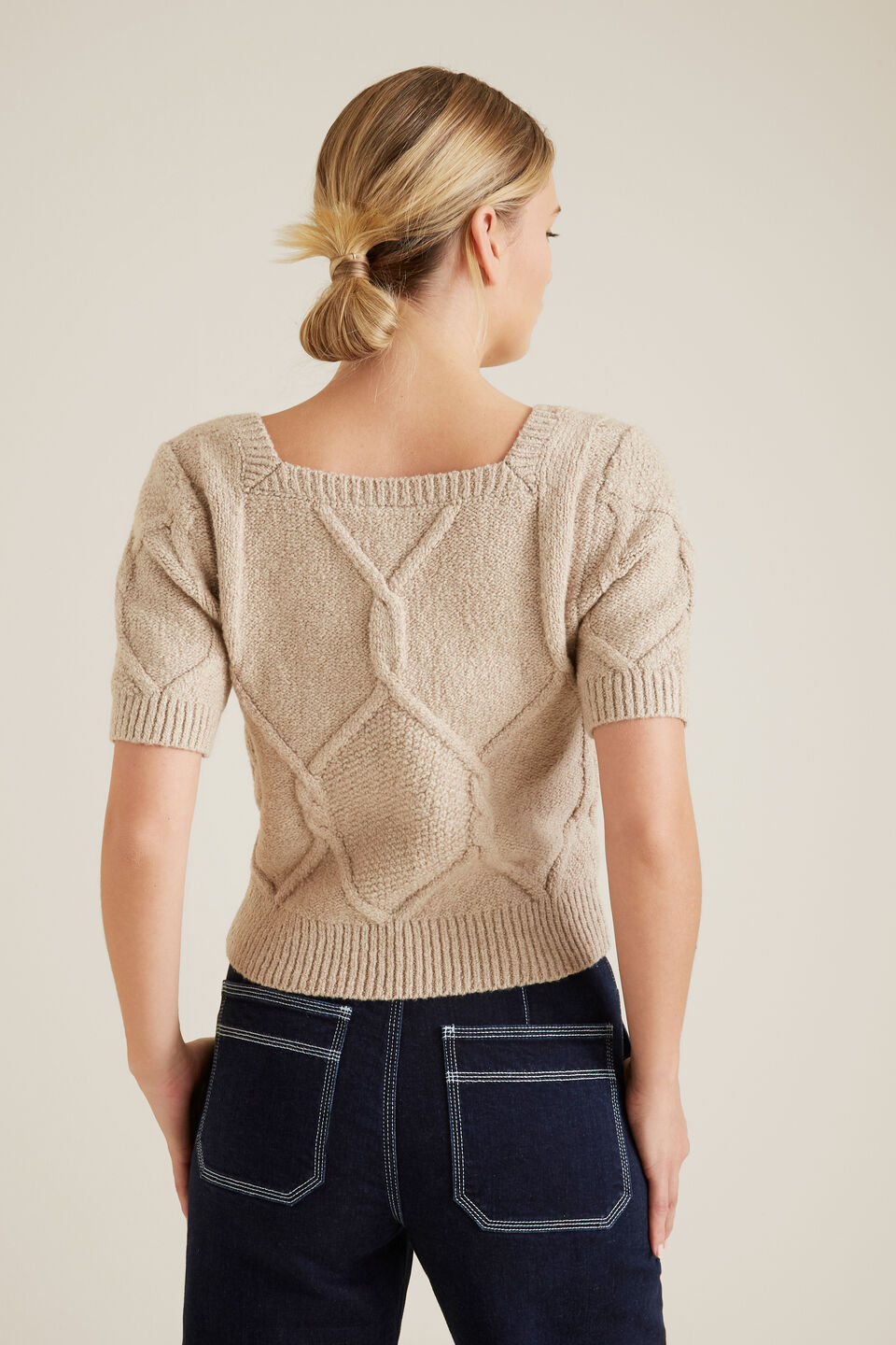 Square Neck Cable Knit  