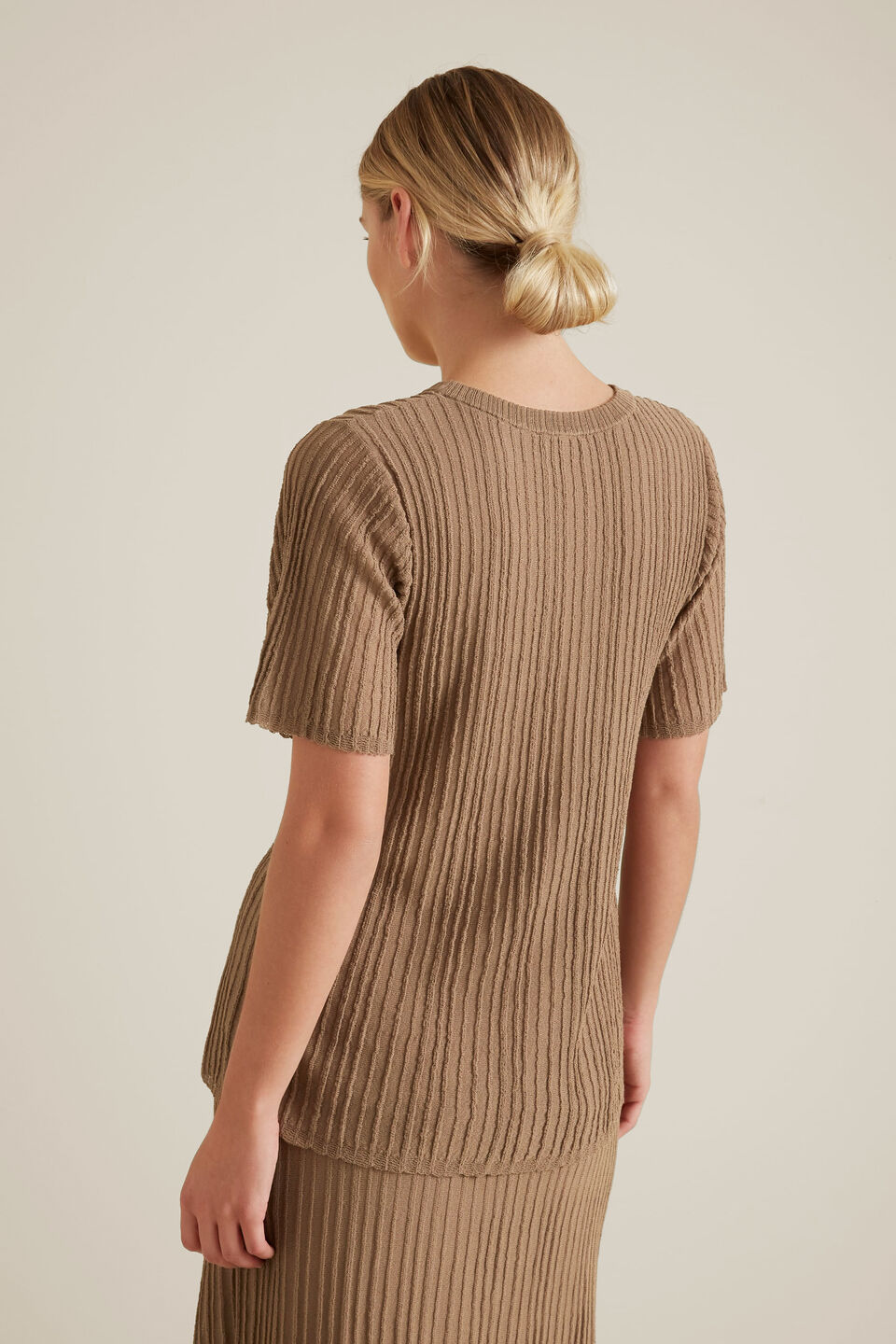Pleated Knit Top  