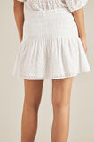 Shirred Broderie Skirt  Whisper White  hi-res