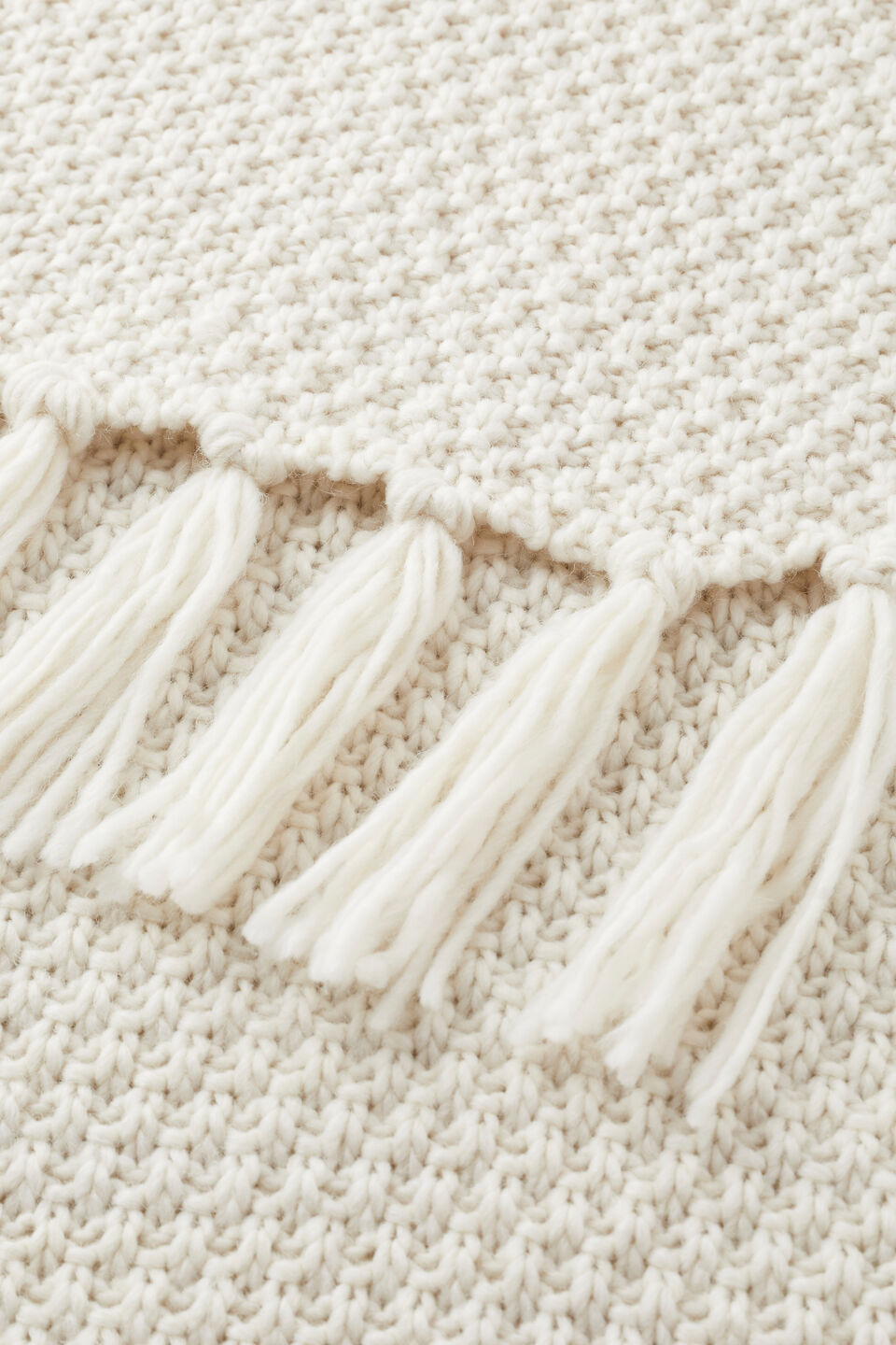 Chunky Handstitch Knit Scarf  Cloud Cream