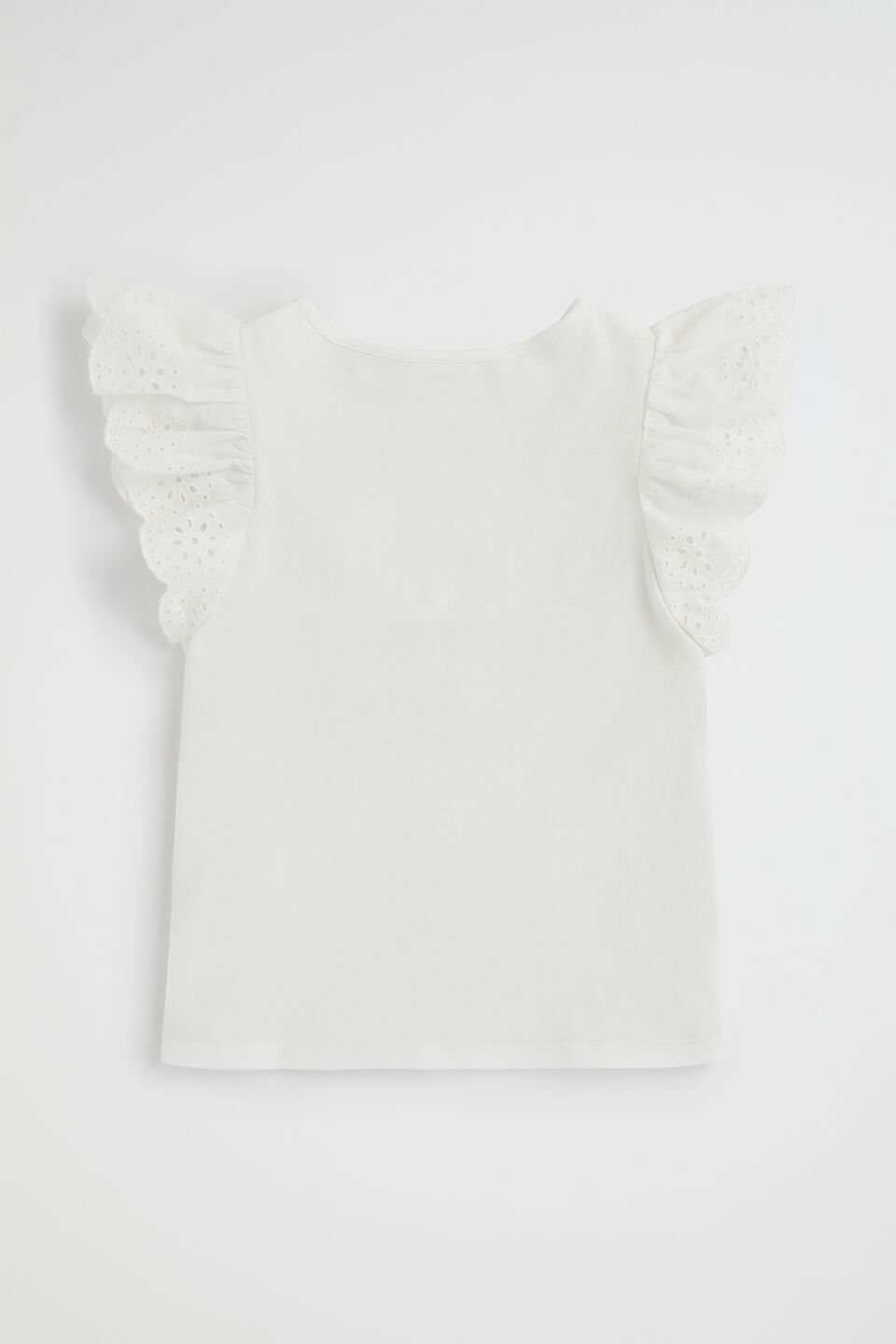 Broderie Frill Top  Vintage White