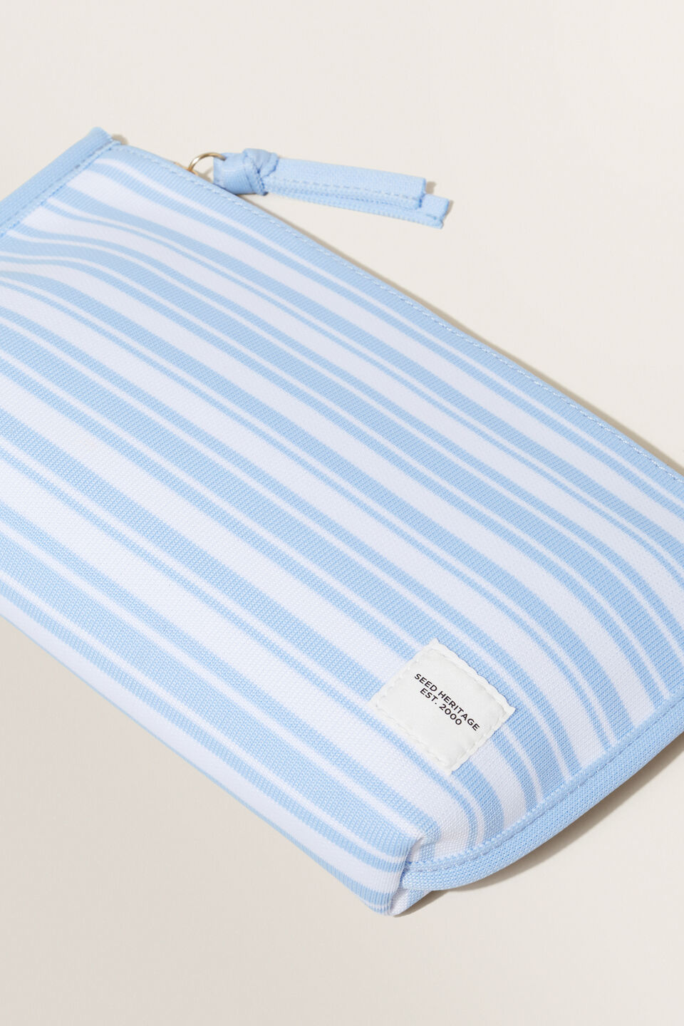 Knitted Stripe Pouch  Clear Sky Multi