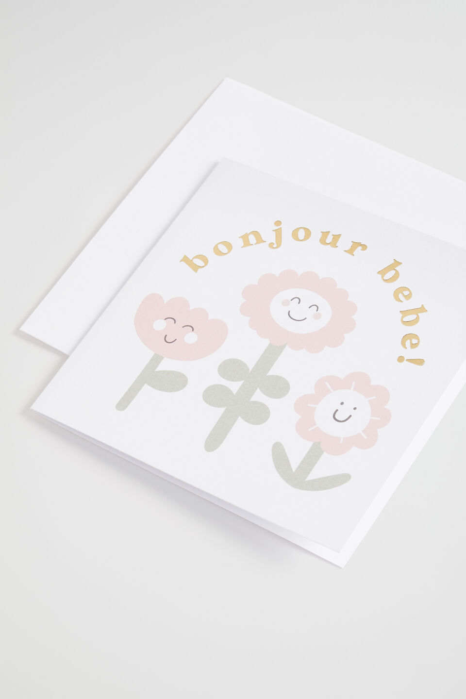Large Bonjour Bebe Flower Card  Multi