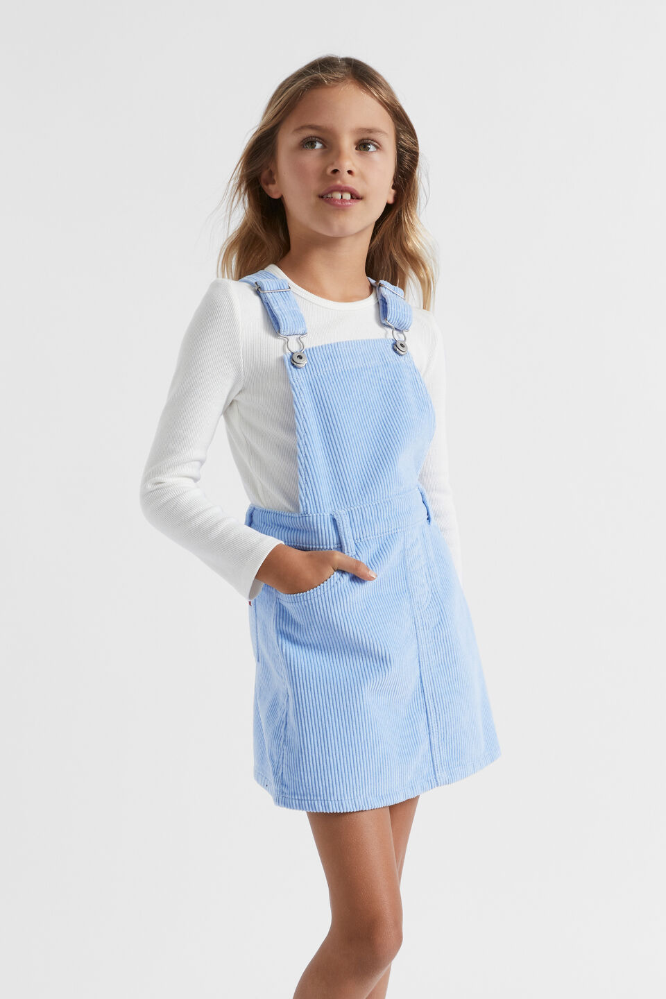 Classic Cord Pinafore  Blue Jay