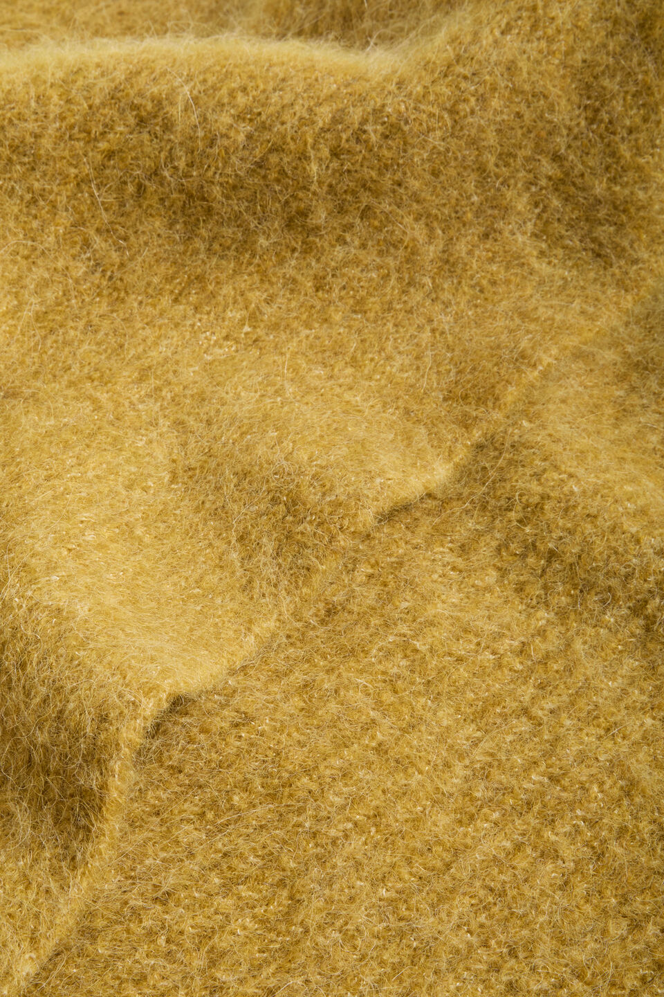 Fluffy Rib Knit Scarf  Honey Gold