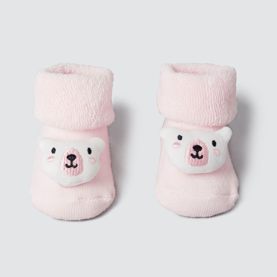 Pink Bear Rattle Socks  