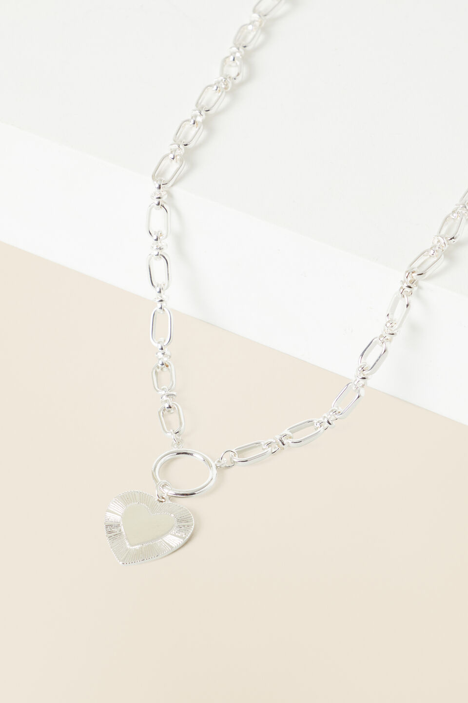 Heart Pendant Necklace  Silver