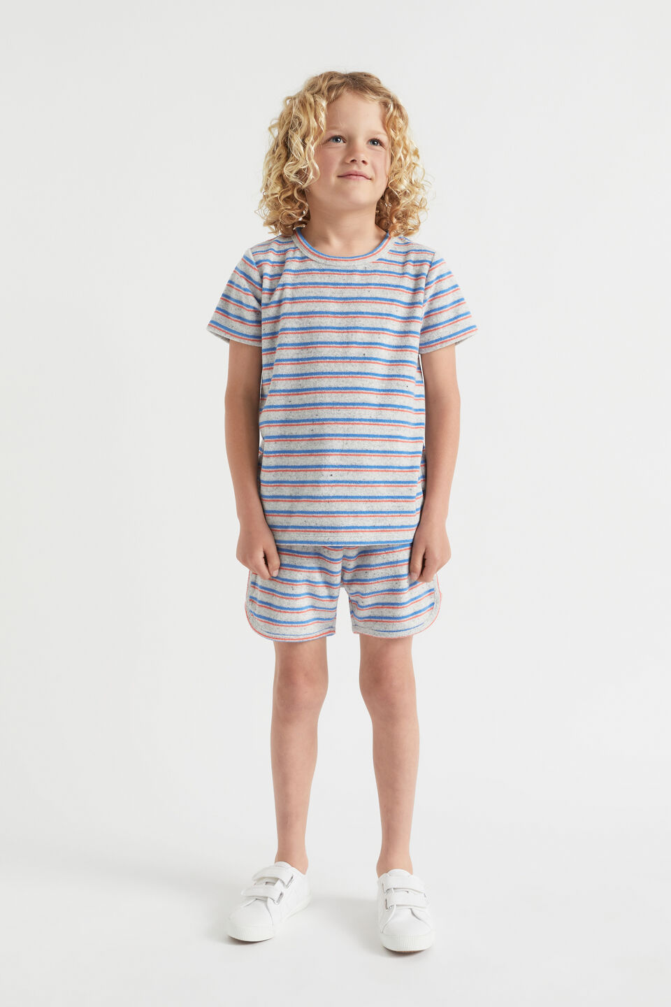 Stripe Terry Short  Cloudy Marle
