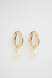 Oval Pearl Earring  Gold  hi-res