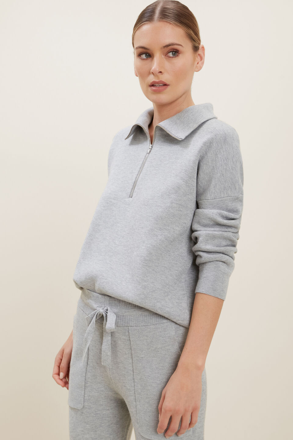 Double Knit Sweater  Dim Grey Marle