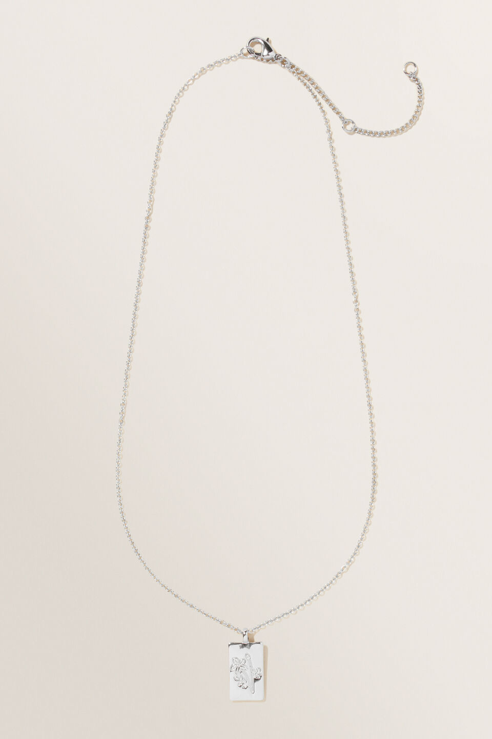 Flower Pendant Necklace  Silver