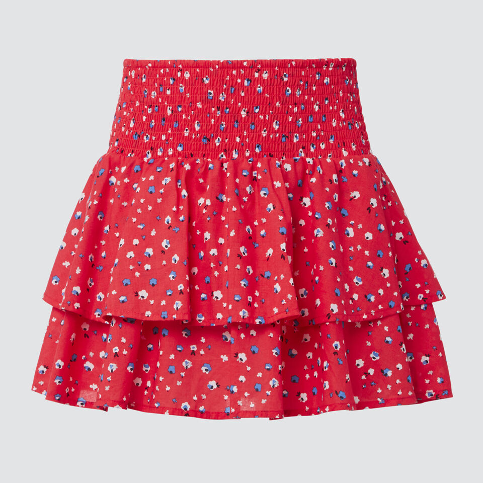 Pansy Print Skirt  