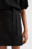 Crepe Knit Mini Wrap Skirt  Black  hi-res