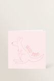 Small Kangaroo Hello Baby Card  Multi  hi-res