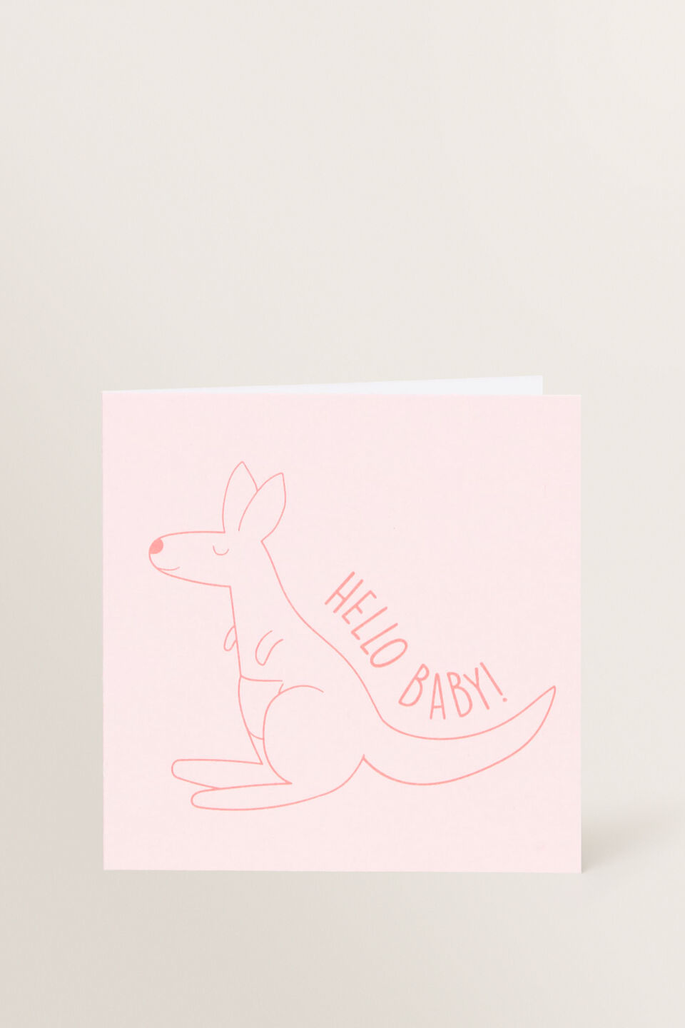 Small Kangaroo Hello Baby Card  Multi