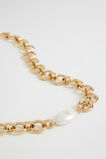 Circle Link Pearl Necklace  Gold  hi-res