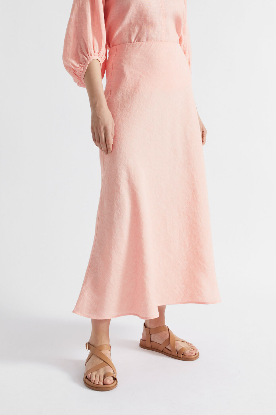 Core Linen Maxi Skirt  Tulip Pink Crossdye